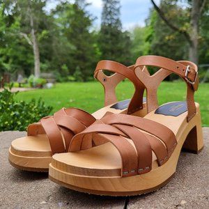 Swedish Hasbeens Katja High clog sandals 38/US 7